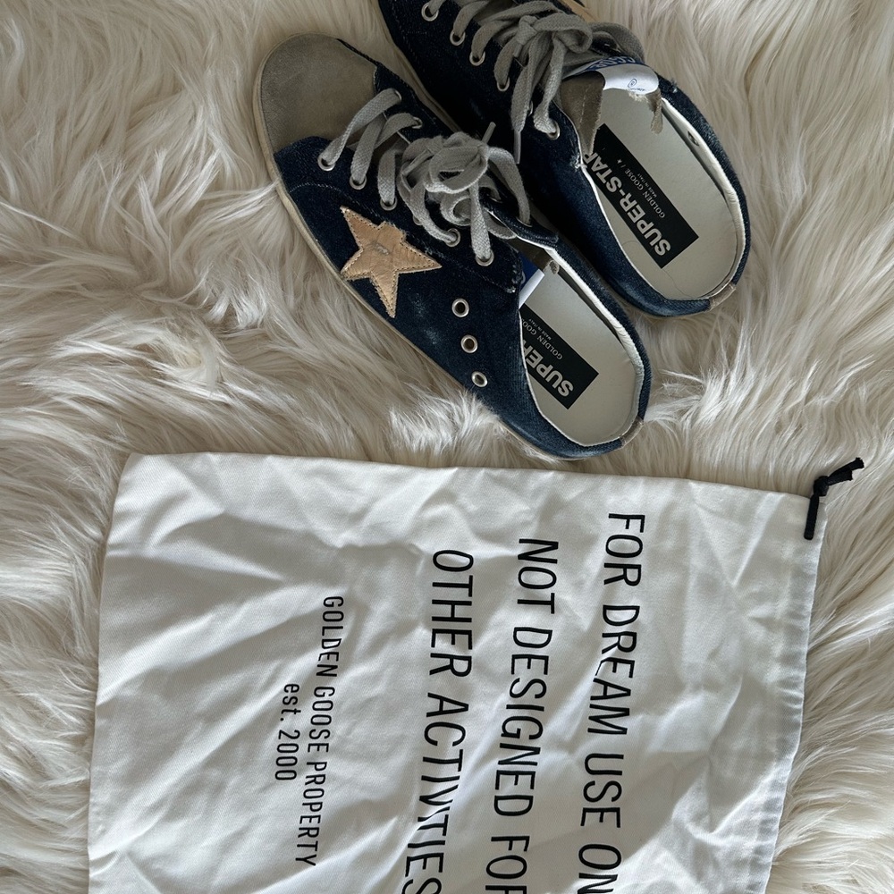 Golden Goose Sneakers in denim and Gray with Star - Picture 4 of 5